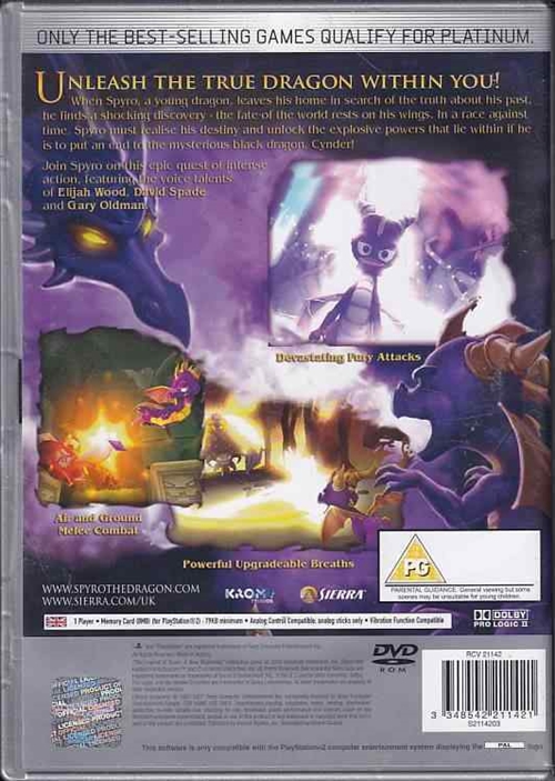 The Legend of Spyro A New Beginning - Platinum - PS2 (B Grade) (Genbrug)
